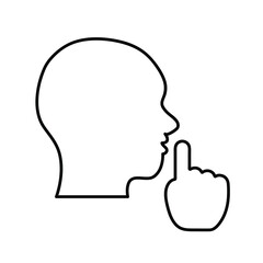 Mute, quiet, silence, silent icon. vector line art illustration on white background..eps