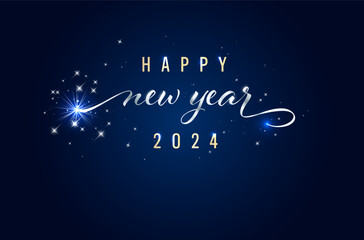 Naklejka na ściany i meble Greeting card for New Year 2024