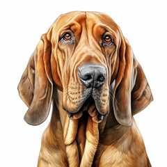 bloodhound portrait - obrazy, fototapety, plakaty