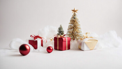 Christmas Holiday Background With Gift And Decorations On A Sunny Background. Generative Ai - 659463557