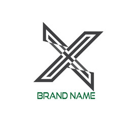 X letter  logo. EPS file. Editable Color. CMYK Color mode. Free Font used. Easy To Download.