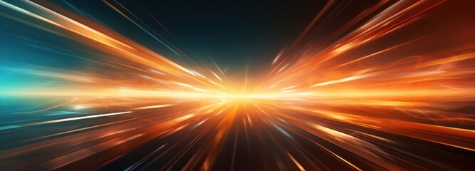 Obraz premium orange neon speed motion light abstract background
