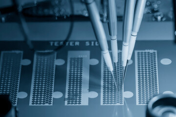 The PCB board checking process by high speed automatic robot system.