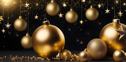 Fototapeta na wymiar Christmas and New Year background with beautiful decorations. Merry christmas and happy new year concept. Christmas baubles and Christmas balls. With copy space for your advertisement