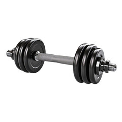 Fototapeta na wymiar Sports dumbbell isolated on transparent and white background. Png transparent