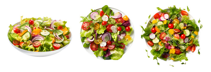 Salad on transparent PNG background, isolated on white background, Generative Ai
