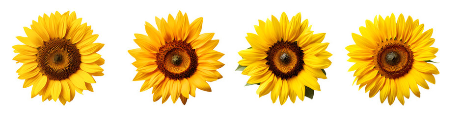 Sunflower on transparent PNG background, isolated on white background, Generative Ai