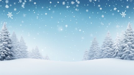 Obraz premium Abstract minimal winter Christmas background with Christmas tree, element and snowflakes, AI generated