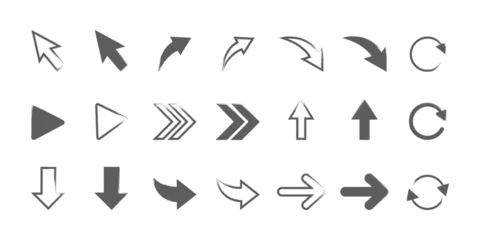 Tuinposter Arrows big black set icons. Arrow icon. Arrow vector collection. Arrow. Cursor. Modern simple arrows. Vector illustration © chestone