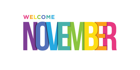 Welcome November - Grunge - Vector for greeting, new month