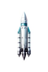 Illustration of a cartoon rocket. 