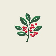 Simple illustration of a mistletoe. 