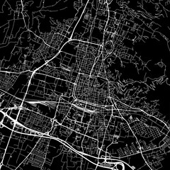 1:1 square aspect ratio vector road map of the city of  Brescia in Italy with white roads on a black background.