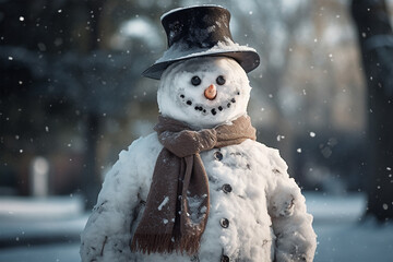 In the heart of the wilderness, our snowman stands as a symbol of unity between man and nature.
