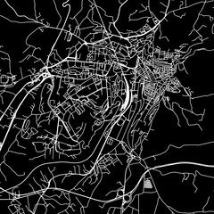 1:1 square aspect ratio vector road map of the city of  Caltanissetta in Italy with white roads on a black background.