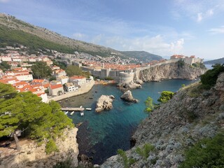 Fototapeta na wymiar Fortress city of walls and towers Dubrovnik, Croatia 