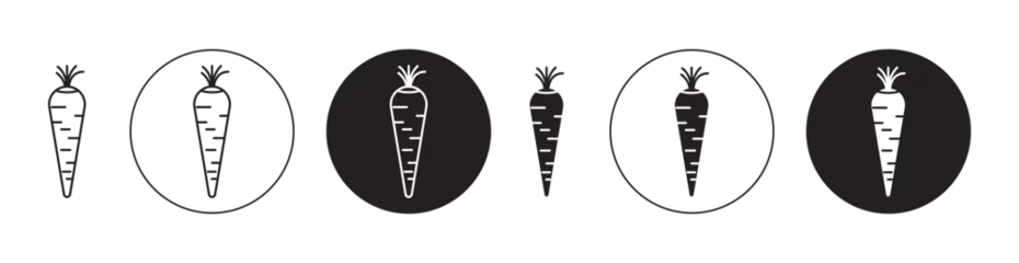 Poster Carrot Sign Set. Vegetarian carrot vector icon for UI designs. © kru