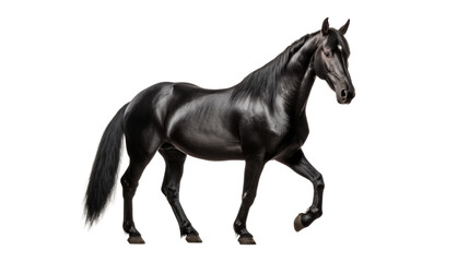 Black horse shiny isolated on transparent  background, Png files