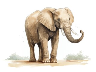 Illustration of an elephant on white. 