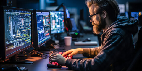 Obraz premium Mastermind Behind Network and System Administration: A Systems Engineer-Architect
