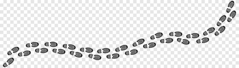 Step footprints paths. footstep prints and shoe steps . shoe tread footprints vector illustration isolated on white background.