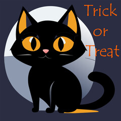 Halloween cat, trick or treat