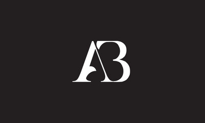 AB, BA, A, B Abstract Letters Logo Monogram