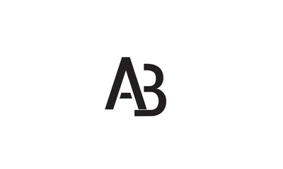 AB, BA, A, B Abstract Letters Logo Monogram