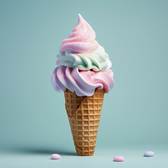 Ice cream in a waffle. 3d rendering