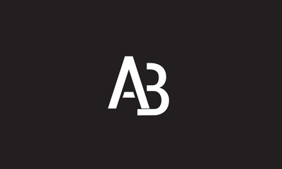 AB, BA, A, B Abstract Letters Logo Monogram