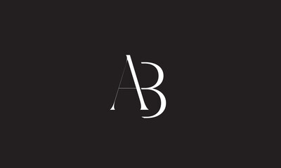 AB, BA, A, B Abstract Letters Logo Monogram
