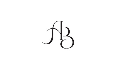 AB, BA, A, B Abstract Letters Logo Monogram
