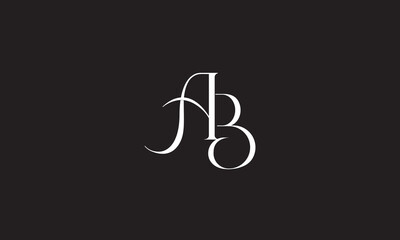 AB, BA, A, B Abstract Letters Logo Monogram