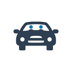 Two people riding in a car icon