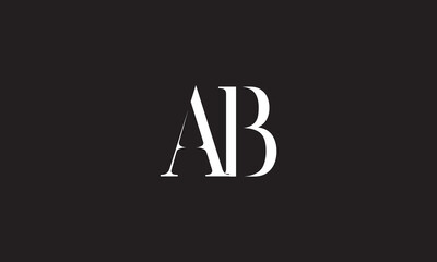 AB, BA, A, B Abstract Letters Logo Monogram