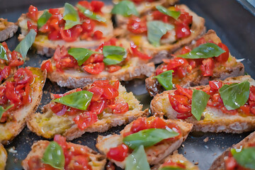 toasted bread as Italian-style bruschetta,