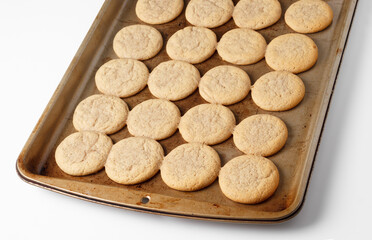 Ginger cookies on old baking sheet