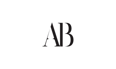 AB, BA, A, B Abstract Letters Logo Monogram