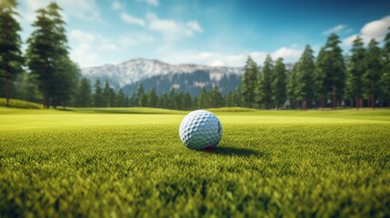 golf ball on tee - obrazy, fototapety, plakaty
