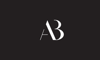 AB, BA, A, B Abstract Letters Logo Monogram