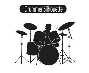 A Drummer Icon Silhouette Vector Illustration 