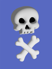 3d skull and crossbones