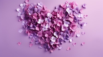  a bunch of pink and white hearts on a purple background.  generative ai