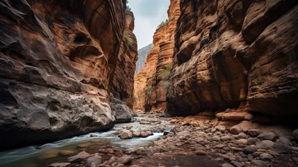 Foto op Canvas Fresh water river in a slot canyon North America wallpaper background landscape © ArtStockVault