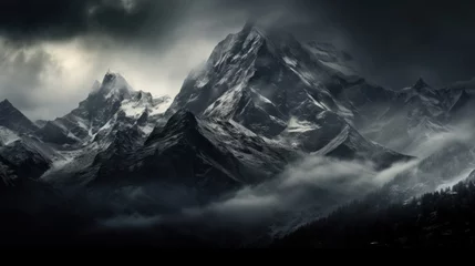 Papier Peint photo autocollant Annapurna Majestic mountain range, dramatic sky, and panoramic beauty in nature