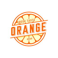Vector logo orange fruit on white background