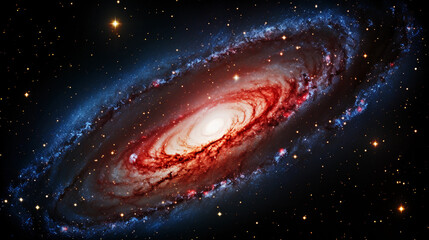 Andromeda Galaxy with an overlay of M31's nebula, intricate realism, myriad colors, unparalleled clarity, dynamic range optimization