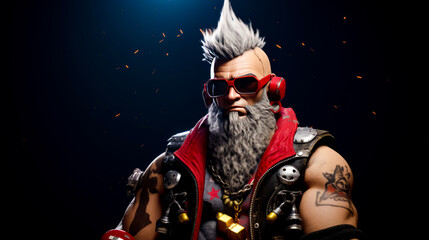 Character from the video game overwatch wearing sunglasses and red vest.
