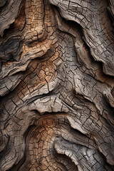 Detailed view of tree bark, showcasing its unique patterns and textures.