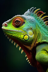 Fototapeta premium green iguana on a branch